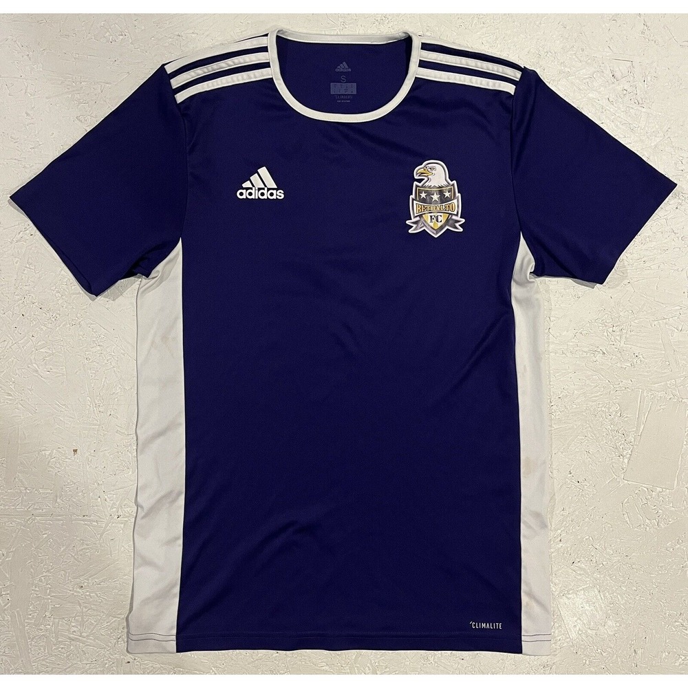 Adidas ClimaLite Soccer Jersey Bethalto FC‎ Purple White Mens Small Athletic
